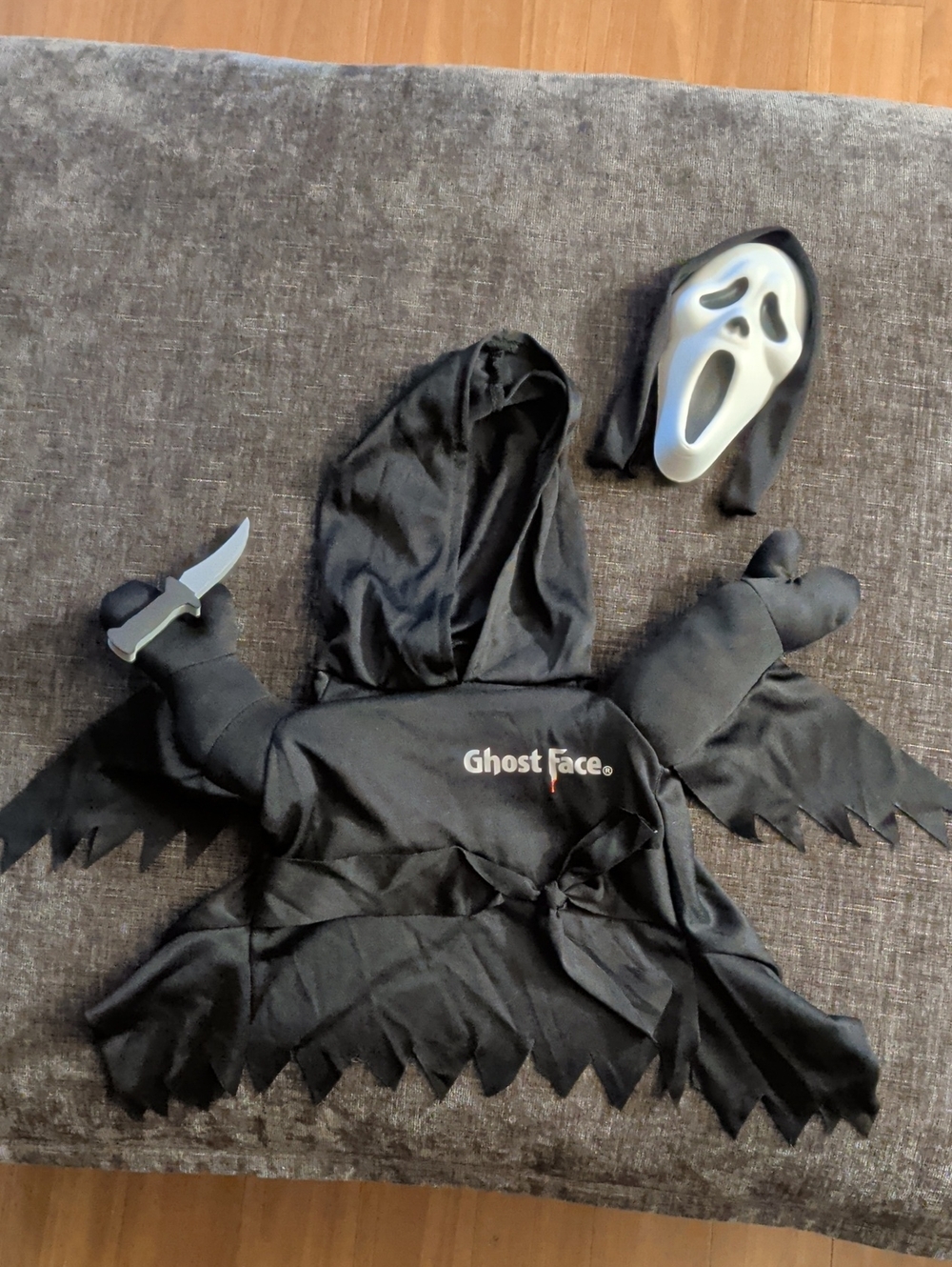 Pet Small Black Hooded Ghost Face Costume with Mask